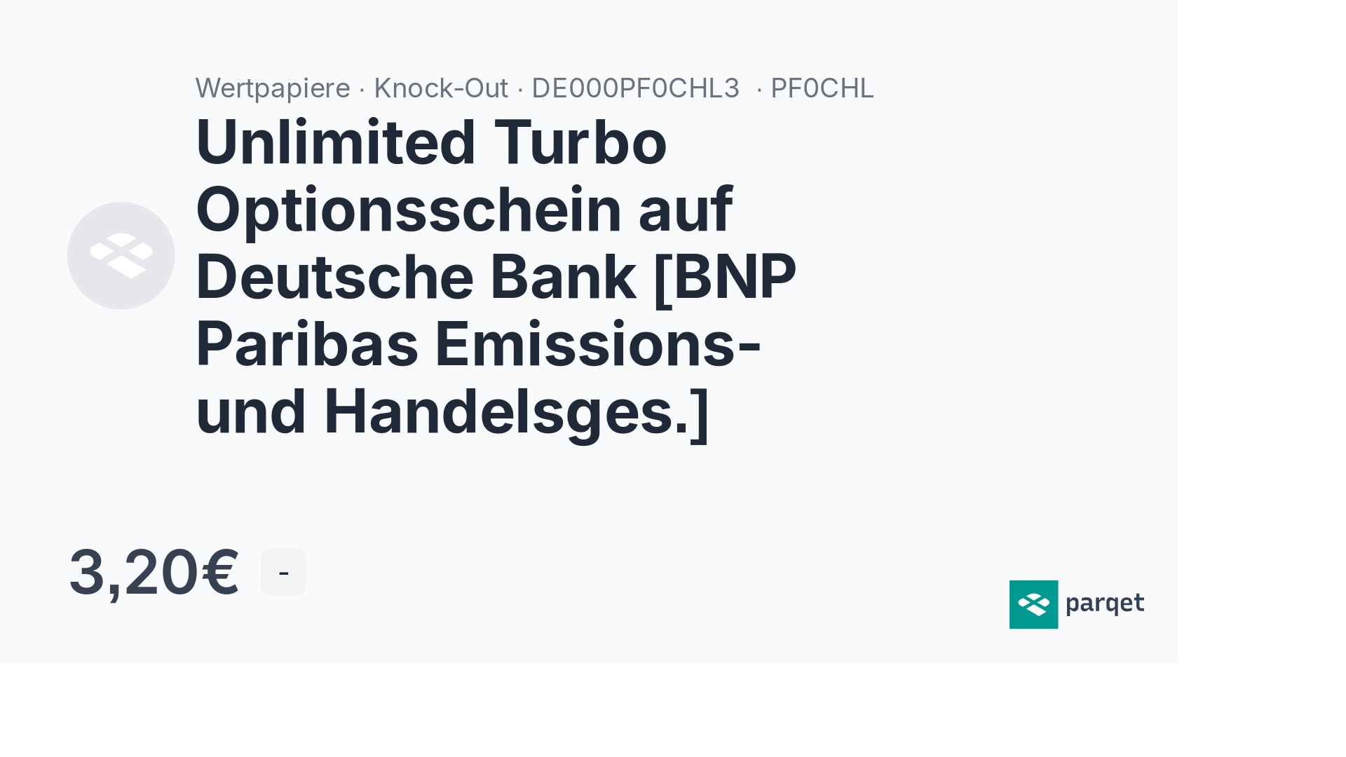 Unlimited Turbo Optionsschein Auf Deutsche Bank [BNP Paribas Emissions ...