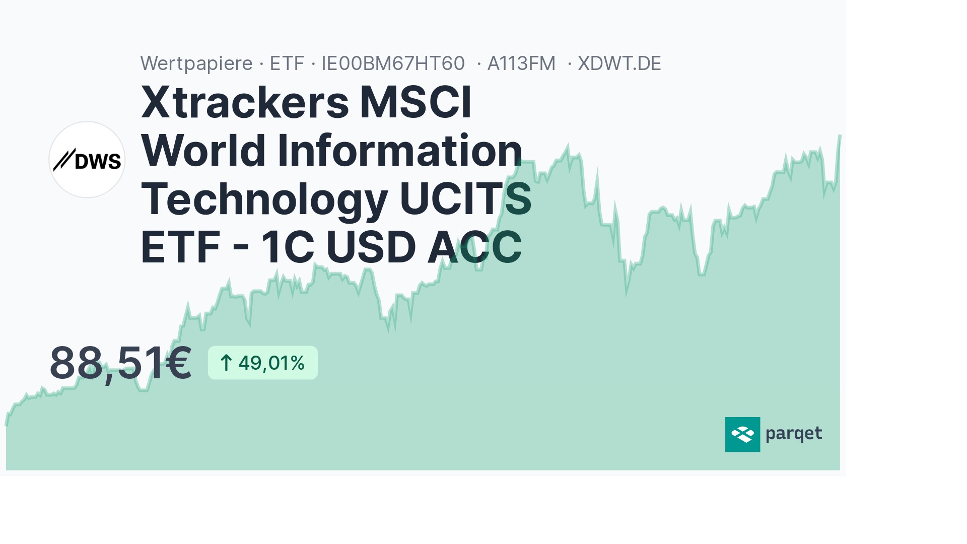 Xtrackers MSCI World Information Technology UCITS ETF - 1C USD ACC ETF ...