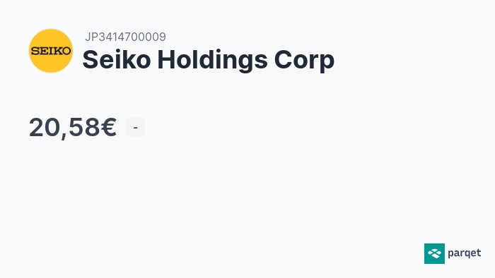 Seiko Holdings Corp ETF JP3414700009 Parqet