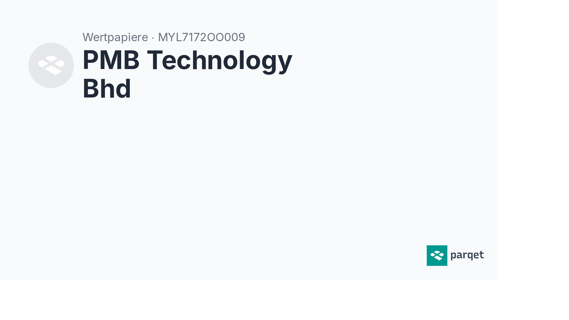 PMB Technology Bhd Wertpapier - Realtime-Kurse & Charts - MYL7172OO009 ...
